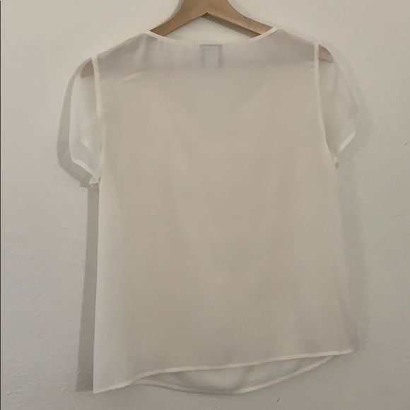 Jaclyn Smith cream chiffon blouse-M - Picture 5 of 6
